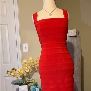 Red dress mini stretch